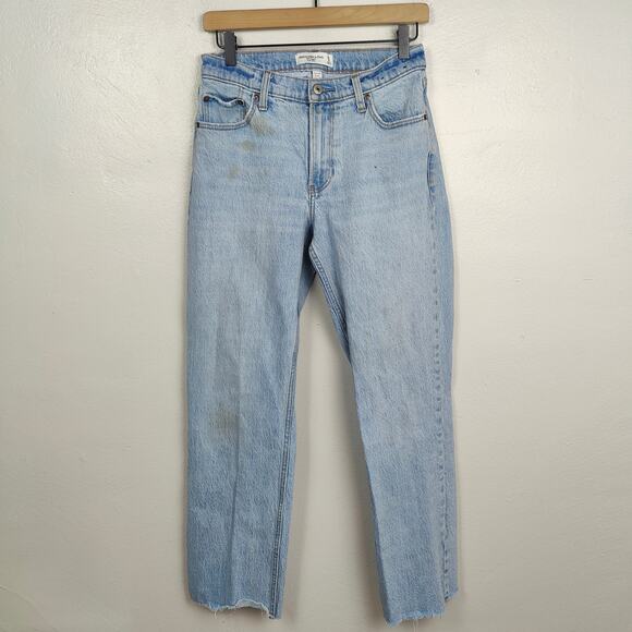 Abercrombie & Fitch‎ The Baggy Low Rise Jeans Womens 25 0R Light Wash Y2K 90s - Picture 1 of 9